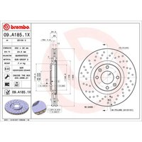 Bremsscheibe BREMBO XTRA LINE BREMBO 09.A185.1X, 1 Stück Bremsscheibe BREMBO XTRA LINE BREMBO 09.A185.1X, 1 Stück von Brembo