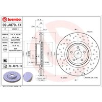 Bremsscheibe BREMBO XTRA LINE BREMBO 09.A870.1X, 1 Stück Bremsscheibe BREMBO XTRA LINE BREMBO 09.A870.1X, 1 Stück von Brembo