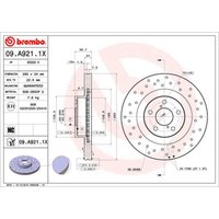 Bremsscheibe BREMBO XTRA LINE BREMBO 09.A921.1X, 1 Stück Bremsscheibe BREMBO XTRA LINE BREMBO 09.A921.1X, 1 Stück von Brembo