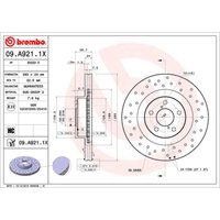 Bremsscheibe BREMBO XTRA LINE BREMBO 09.A921.1X, 1 Stück von Brembo