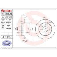 Bremsscheibe BREMBO 8544311 hinten, voll, 1 Stück Bremsscheibe BREMBO 8544311 hinten, voll, 1 Stück von Brembo