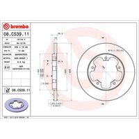 Bremsscheibe BREMBO 08C53911 hinten, voll, 1 Stück Bremsscheibe BREMBO 08C53911 hinten, voll, 1 Stück von Brembo