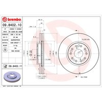 Bremsscheibe BREMBO 9840211 vorne, belüftet, 1 Stück von Brembo