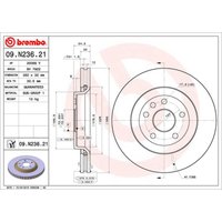 Bremsscheibe BREMBO 09N23621 vorne, belüftet, 1 Stück Bremsscheibe BREMBO 09N23621 vorne, belüftet, 1 Stück von Brembo