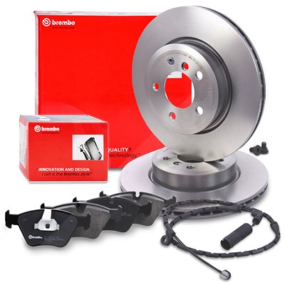 Brembo Bremsscheiben +Bremsbeläge +Warnkontakt vorne für BMW Brembo Bremsscheiben +Bremsbeläge +Warnkontakt vorne für BMW von BREMBO