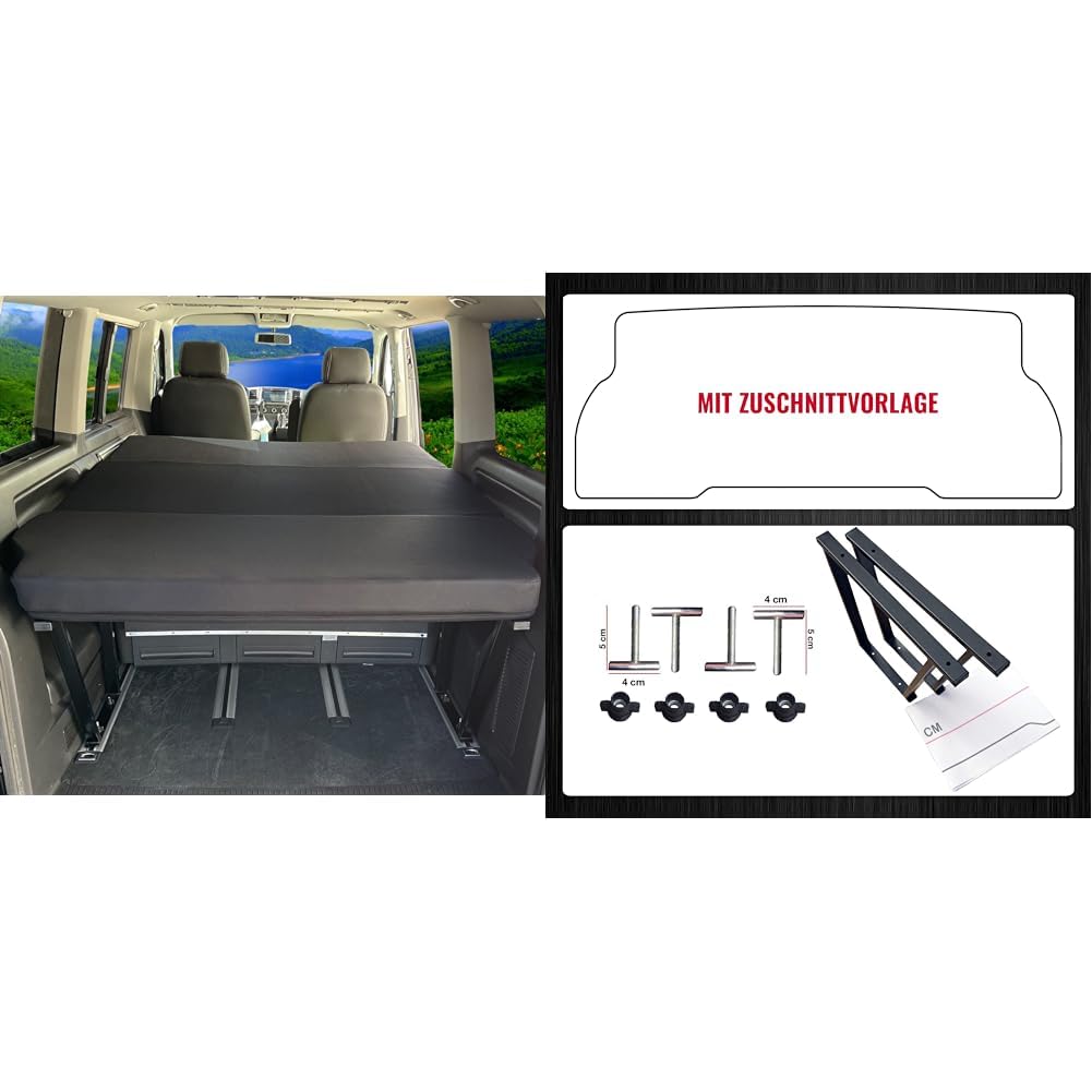 BREMER SITZBEZÜGE Klappmatratze & Pulverbeschichtete Multiflexboard Konsole kompatibel mit VW Multivan T5 T6 T6.1 / T5 Zubehör / T6 Bettverlängerung/Höhe 51cm 2 Stück in Schwarz BREMER SITZBEZÜGE Klappmatratze & Pulverbeschichtete Multiflexboard Konsole kompatibel mit VW Multivan T5 T6 T6.1 / T5 Zubehör / T6 Bettverlängerung/Höhe 51cm 2 Stück in Schwarz von BREMER SITZBEZÜGE