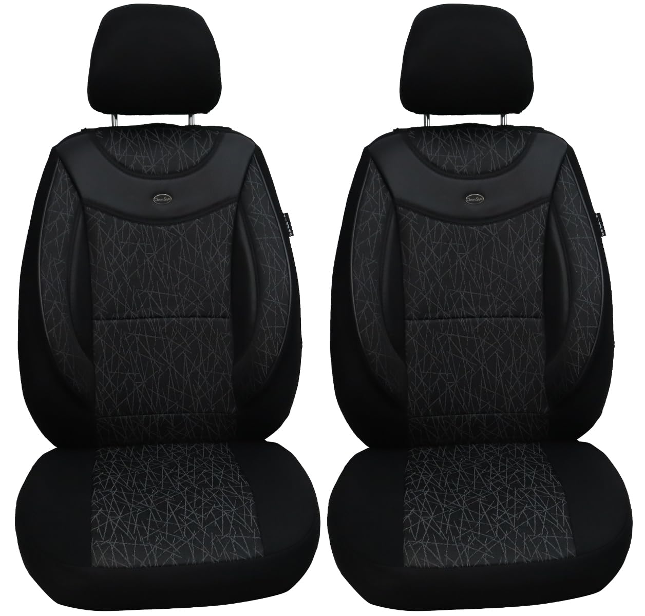 BREMER SITZBEZÜGE Maß Auto Schonbezüge kompatibel mit Suzuki Across Fahrer & Beifahrer Set ab 2020 / Auto Sitzbezüge Schonbezug Set Autositzbezüge 2er Pack in Schwarz/Grau Muster von BREMER SITZBEZÜGE
