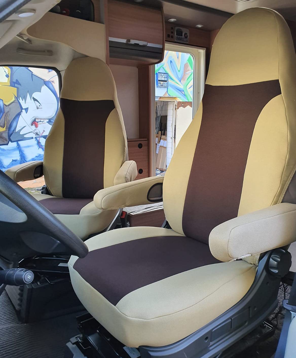 BREMER SITZBEZÜGE Maß Piloten Schonbezüge Sitzbezüge kompatibel mit Wohnmobil Camper Ducato Fahrer & Beifahrer 830 Schonbezug Set in Beige/Braun BREMER SITZBEZÜGE Maß Piloten Schonbezüge Sitzbezüge kompatibel mit Wohnmobil Camper Ducato Fahrer & Beifahrer 830 Schonbezug Set in Beige/Braun von BREMER SITZBEZÜGE