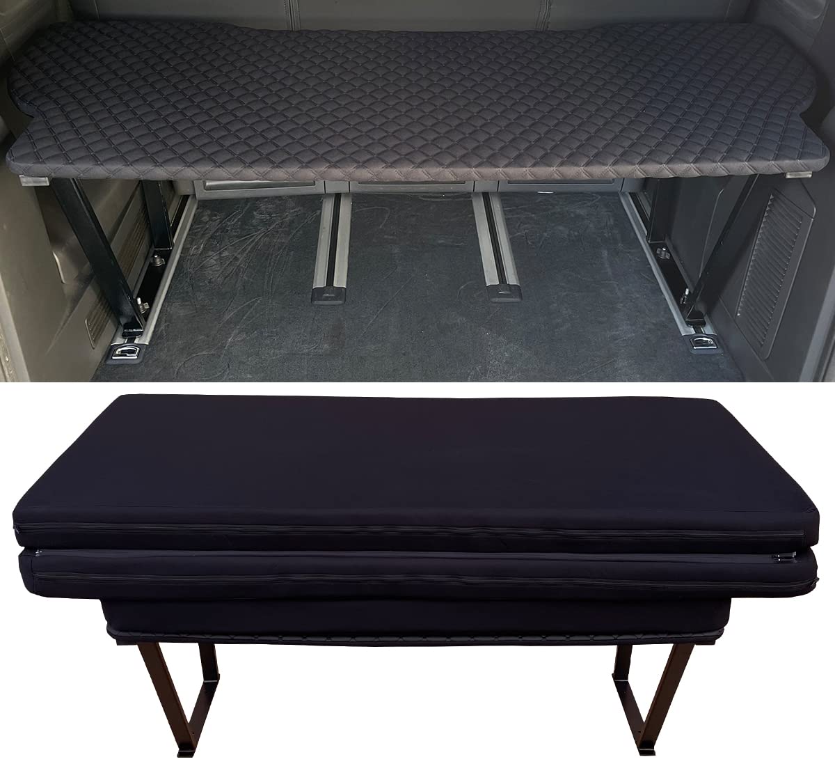 BREMER SITZBEZÜGE Multiflexboard kompatibel mit VW T5 T6 T6.1 Multivan Bettverlängerung Camper Schlafauflage Höhe 51cm inkl. Konsolen & Klappmatratze Schwarz Gestepptes Muster MF404 BREMER SITZBEZÜGE Multiflexboard kompatibel mit VW T5 T6 T6.1 Multivan Bettverlängerung Camper Schlafauflage Höhe 51cm inkl. Konsolen & Klappmatratze Schwarz Gestepptes Muster MF404 von BREMER SITZBEZÜGE