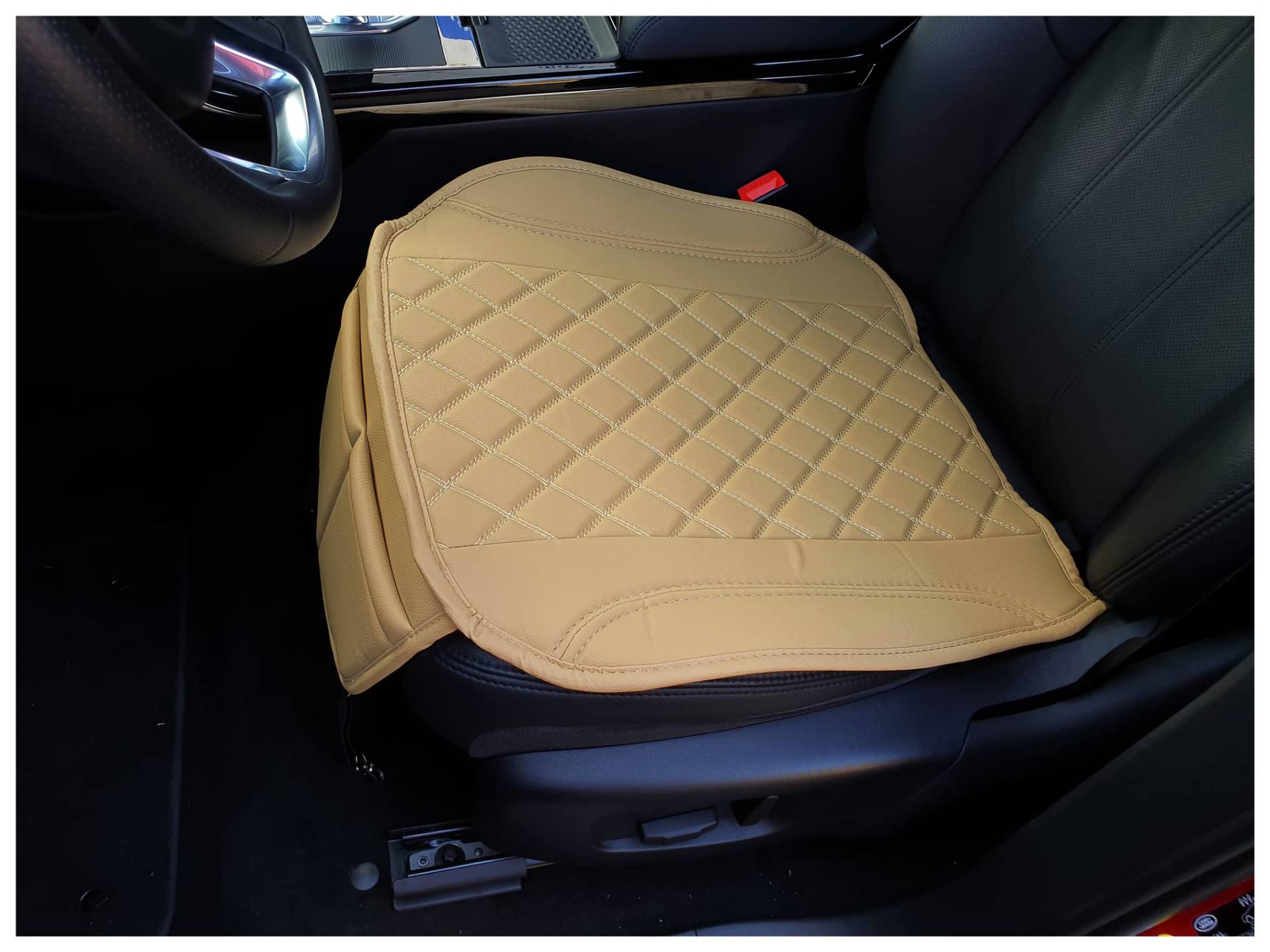 BREMER SITZBEZÜGE Sitzauflage Kunstleder Textilleder kompatibel mit Mazda CX-9 Sitzkissen in Kunstleder Beige OT405 von BREMER SITZBEZÜGE