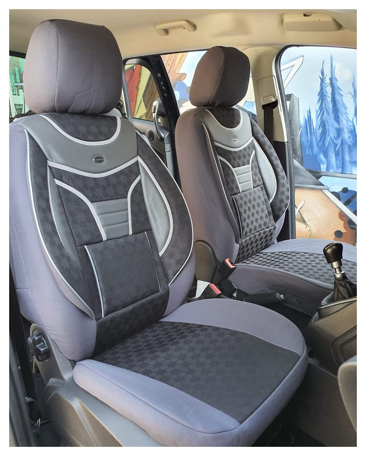 BREMER SITZBEZÜGE Maß Sitzbezüge kompatibel mit Volvo S90 Cross Country Fahrer & Beifahrer ab 2017 906 Grau/Schwarz von BREMER SITZBEZÜGE