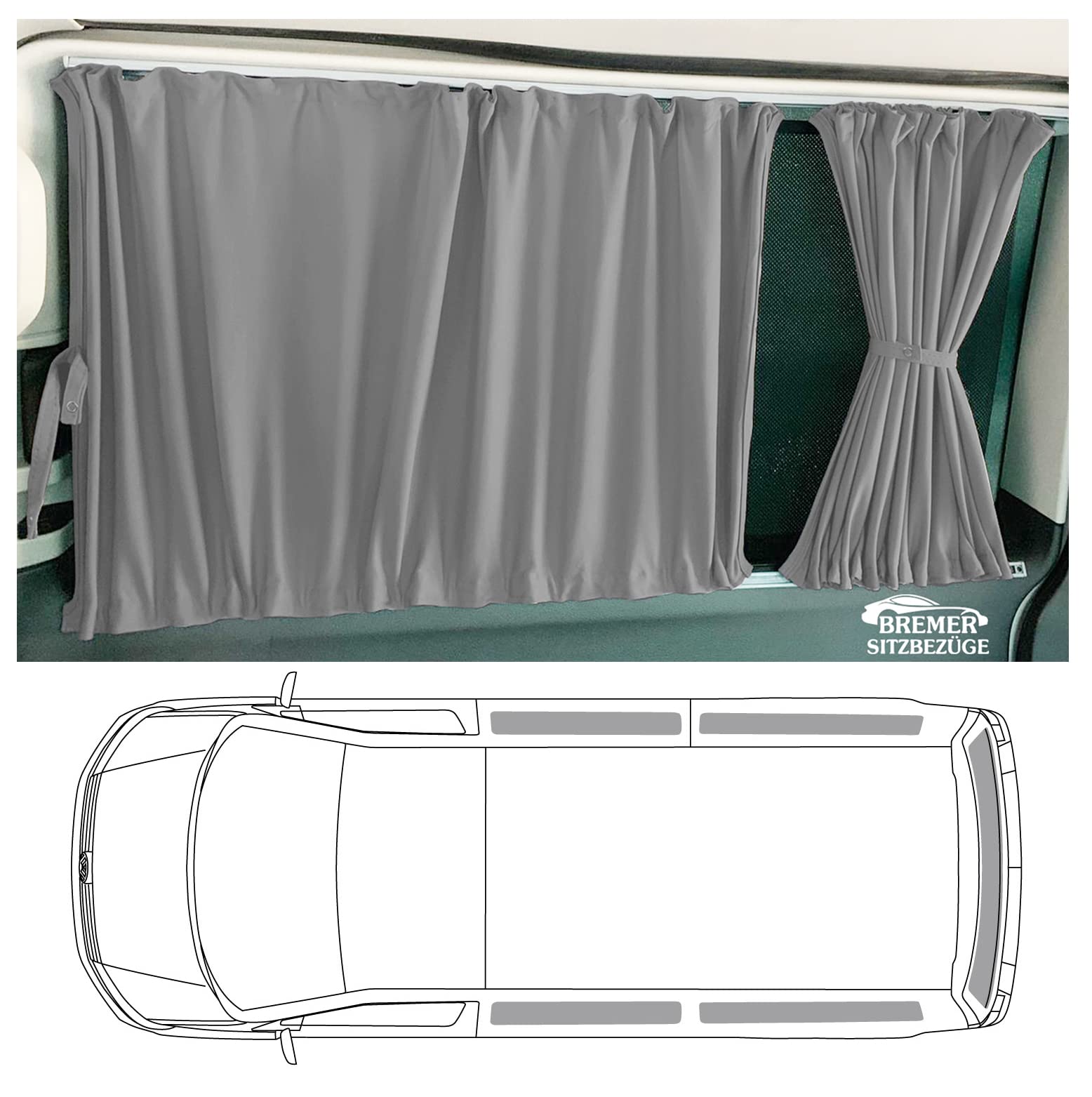 BREMER SITZBEZÜGE Maß Gardinen Vorhänge Sonnenschutz kompatibel mit VW T4 Transporter Caravelle kurzer Radstand mit Heckklappe oder Flügeltüren in Grau Camping Zubehör Wohnmobil Zubehör Camper 710 BREMER SITZBEZÜGE Maß Gardinen Vorhänge Sonnenschutz kompatibel mit VW T4 Transporter Caravelle kurzer Radstand mit Heckklappe oder Flügeltüren in Grau Camping Zubehör Wohnmobil Zubehör Camper 710 von BREMER SITZBEZÜGE