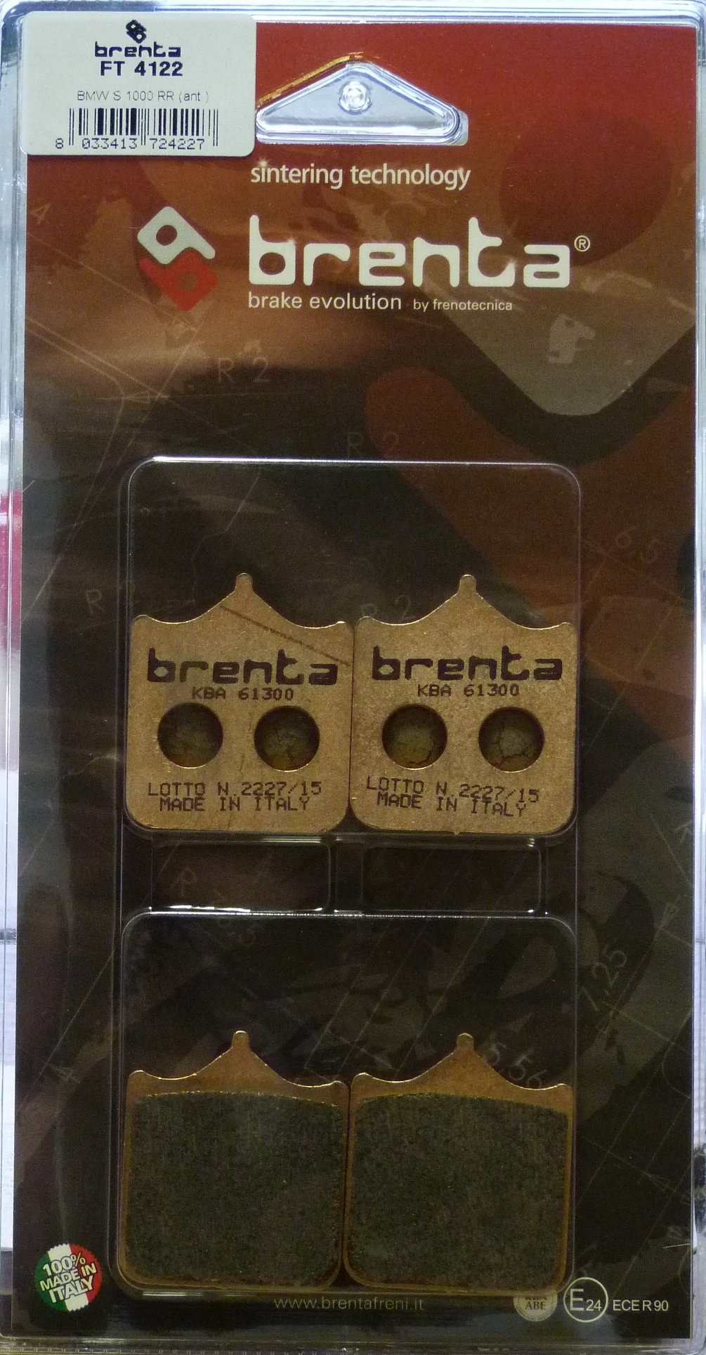 Brenta ft 4122 Bremsbeläge Sinter Moto, Set von 2 von BRENTA