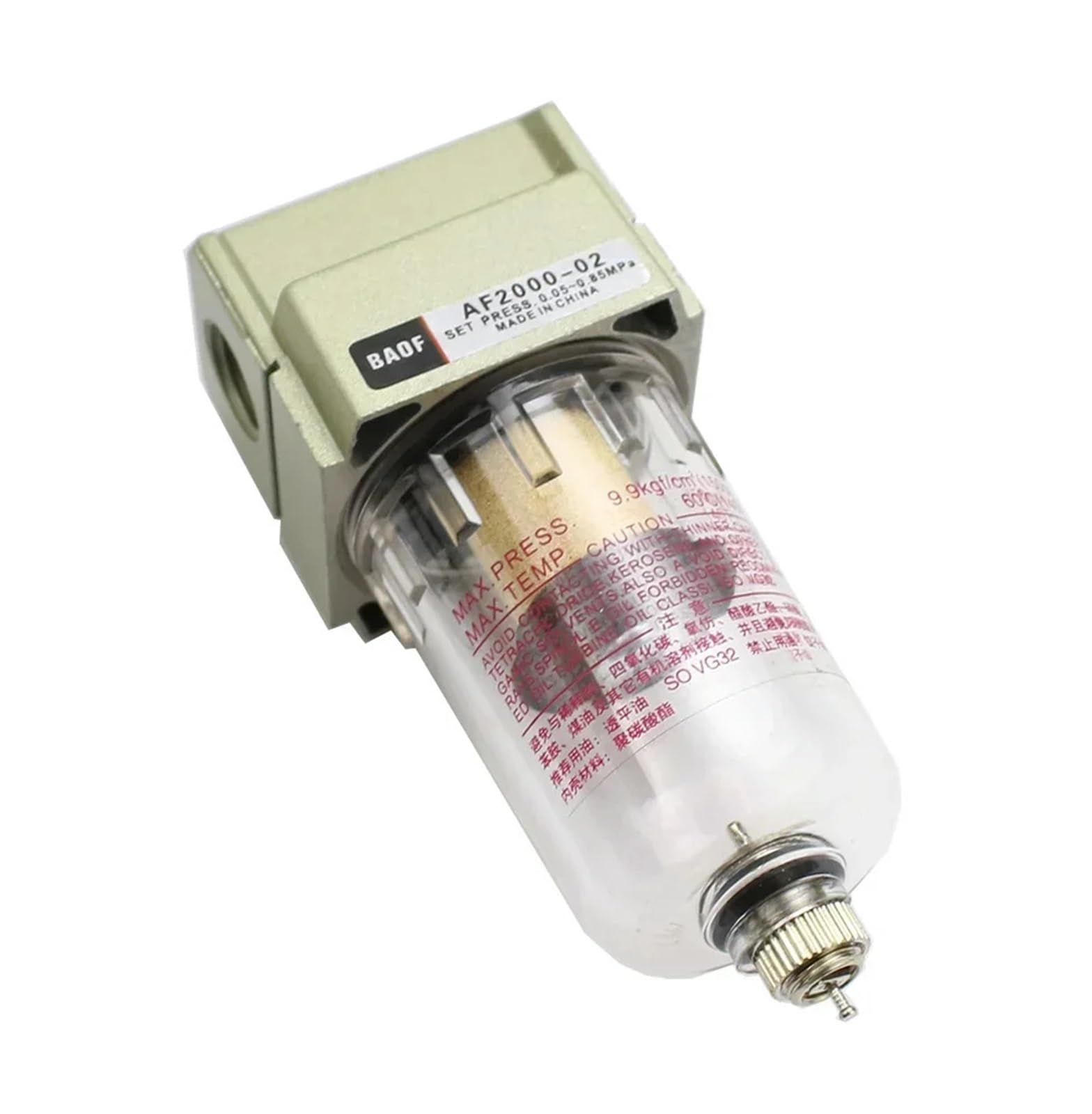 1 Stücke AF2000-02 1/4 Luftpumpen-Kompressorfilter Pneumatischer Universal-Ölauffangbehälter Heraus Verunreinigungen Wasserabscheider Komprimiert(AF-2000-02) von BRHJJQPP