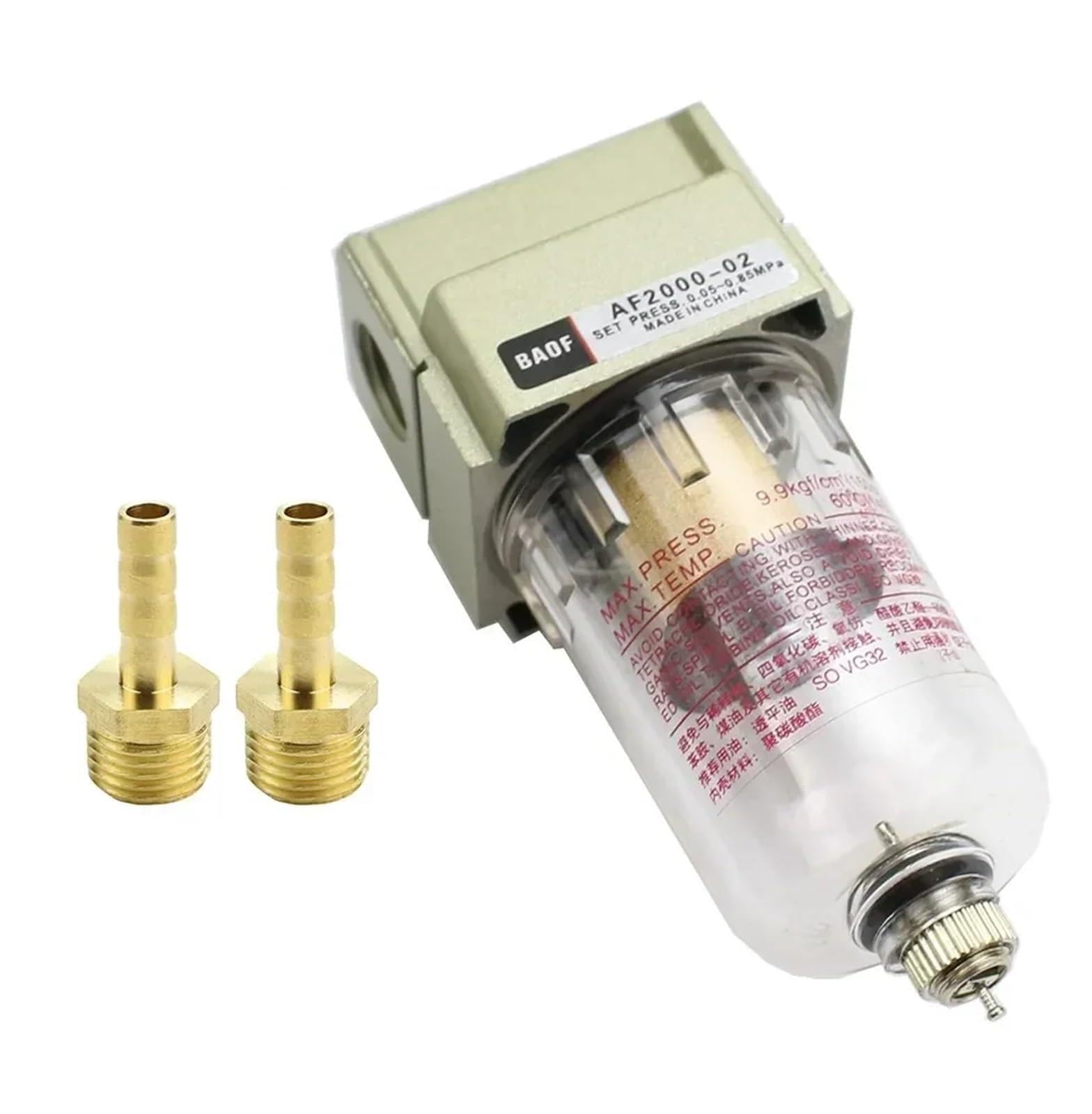 1 Stücke AF2000-02 1/4 Luftpumpen-Kompressorfilter Pneumatischer Universal-Ölauffangbehälter Heraus Verunreinigungen Wasserabscheider Komprimiert(AF-2000-02 BT-12) von BRHJJQPP