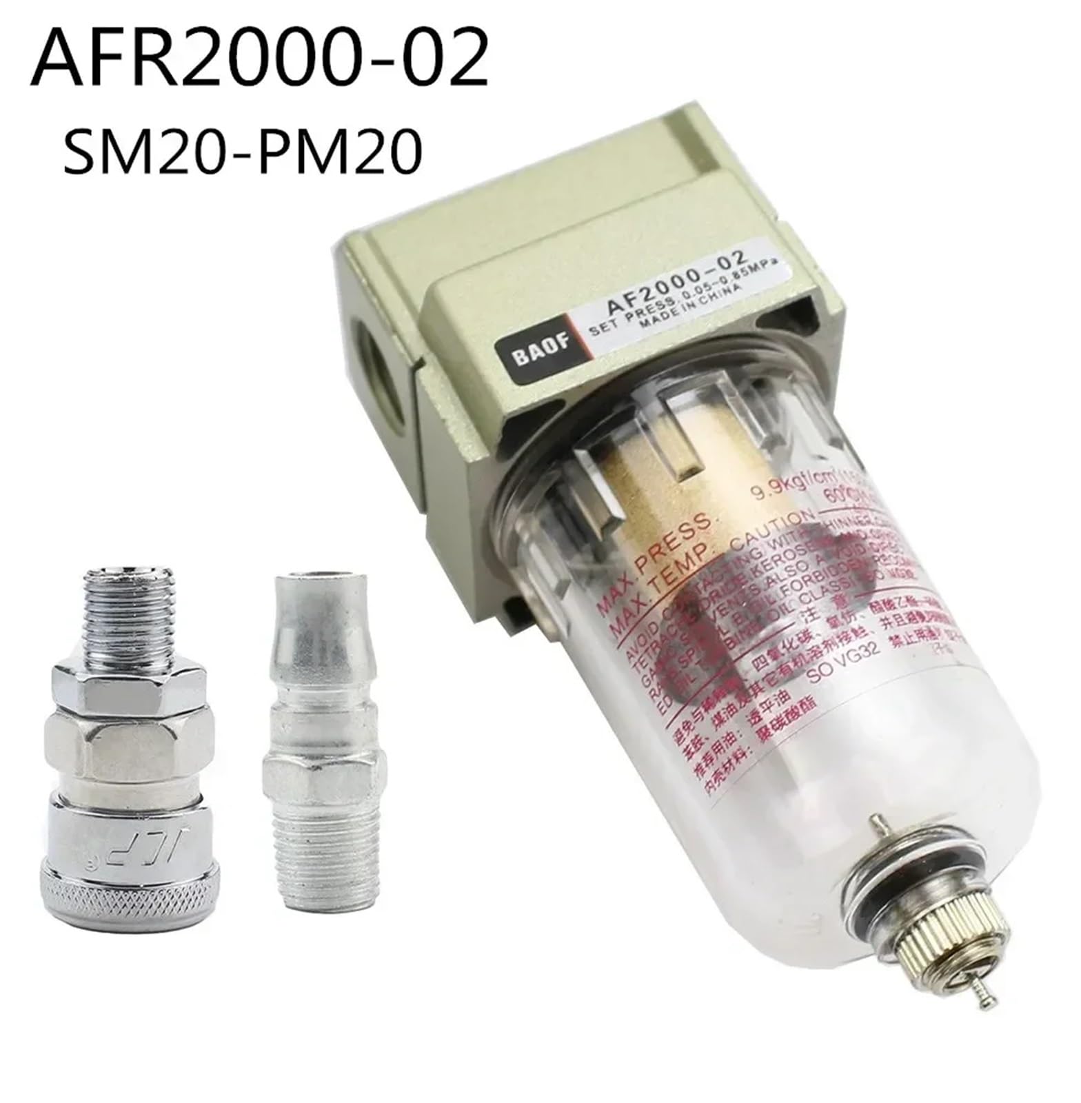 1 Stücke AF2000-02 1/4 Luftpumpen-Kompressorfilter Pneumatischer Universal-Ölauffangbehälter Heraus Verunreinigungen Wasserabscheider Komprimiert(AF-2000-02 sm pm20) von BRHJJQPP