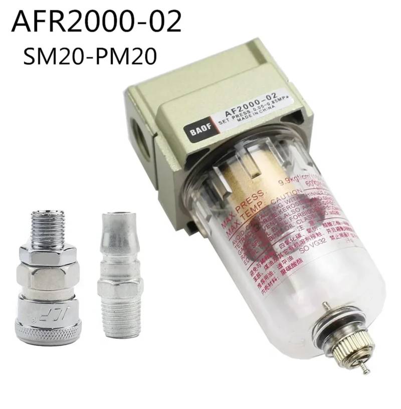 1 Stücke AF2000-02 1/4 Luftpumpen-Kompressorfilter Pneumatischer Universal-Ölauffangbehälter Heraus Verunreinigungen Wasserabscheider Komprimiert(AF-2000-02 sm pm20) von BRHJJQPP