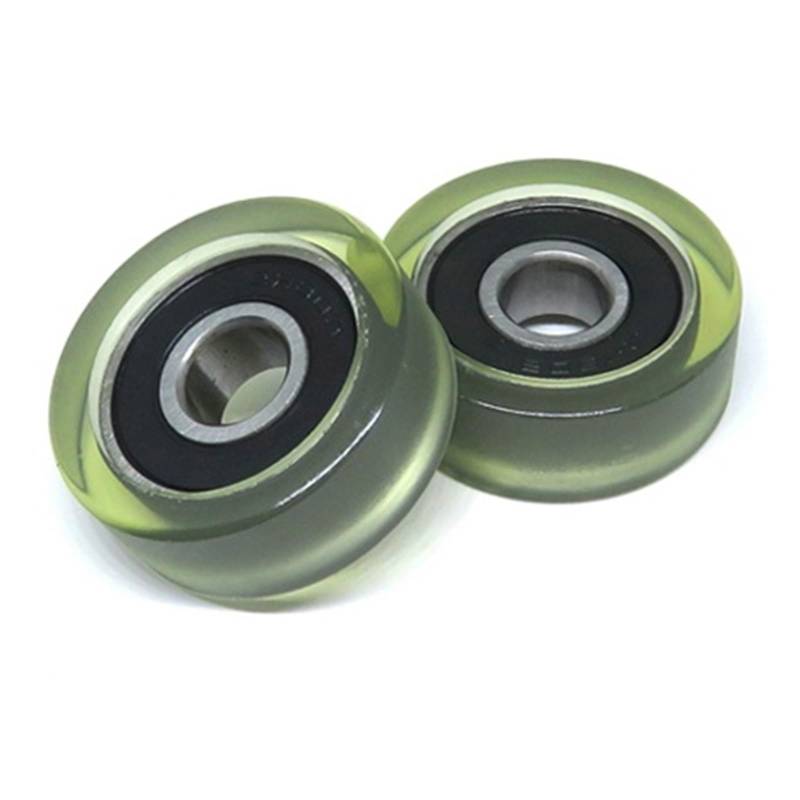 1 stücke 8x28x10 PU Beschichtete Rollen Mit 608 Lager PU60828-10 OD 28mm Polyurethan Bilden Räder 8 * 28 * 10 gummi Überzogene Riemenscheiben(PU600032-10 10x32x10) von BRHJJQPP