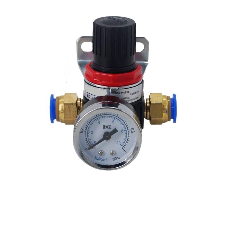 AR2000 G1/4 Mini-Luftdruckregler Einstellbares pneumatisches Reduzierungsventil mit Manometer for Kompressor AR1500 BR3000 BR4000 10bar(AR2000-12MM) von BRHJJQPP