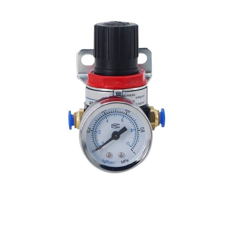 AR2000 G1/4 Mini-Luftdruckregler Einstellbares pneumatisches Reduzierungsventil mit Manometer for Kompressor AR1500 BR3000 BR4000 10bar(AR2000-4MM) von BRHJJQPP