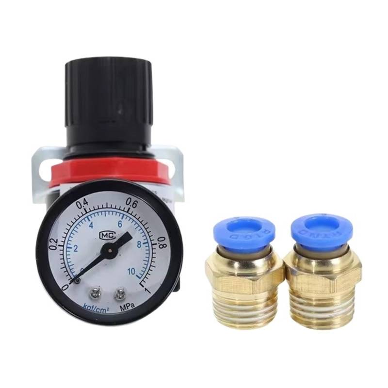 EU AR2000 1/4 "Gewinde BSPT Pneumatische Luft Kompressor Druckregler Reduktion Ventil 4MM 6MM 8MM 10MM 12MM Anschluss Armaturen(AR2000 w PC6mm) von BRHJJQPP