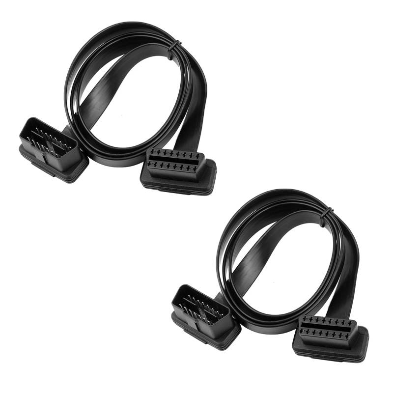 Auto OBDII Kabel Diagnosegerät, BRIEFECE - 16 Pin Stecker auf Buchse Verlängerungskabel Draht Flach OBD2 Flachbandkabel Diagnose Adapter Stecker Ultra Low Profile OBD Kabel (95CM, 1Stü) von BRIEFCEC