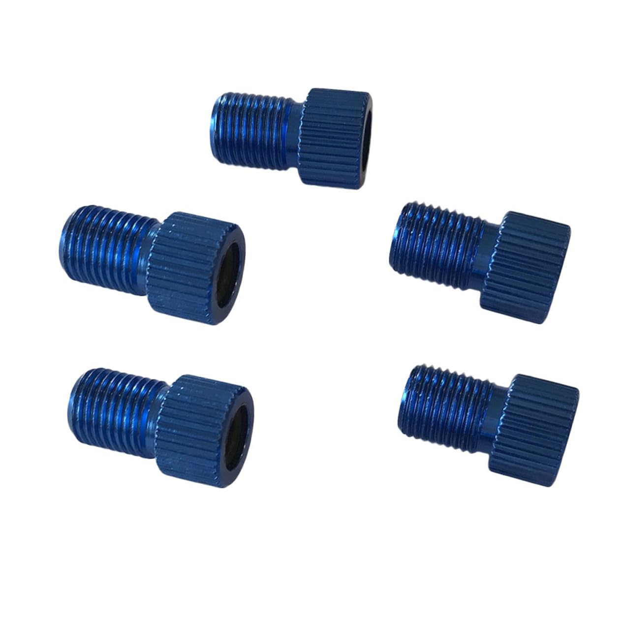 BRIGHTFUFU 5stücke Teiliges Aluminium Presta Zu Ventil Adapter Für Auto Und Fahrrad Blau Leicht Und Langlebig Für Reifenbefüllung von BRIGHTFUFU