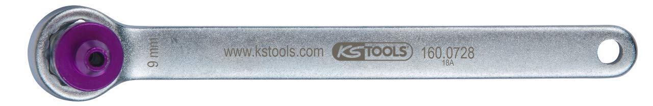 KS Tools 160.0728 Bremsen-Entlüftungsschlüssel. extra kurz. 9 mm. lila von KS Tools