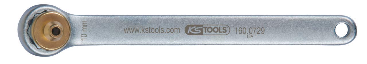 KS Tools 160.0729 Bremsen-Entlüftungsschlüssel. extra kurz. 10 mm. gold von BRILLIANT TOOLS