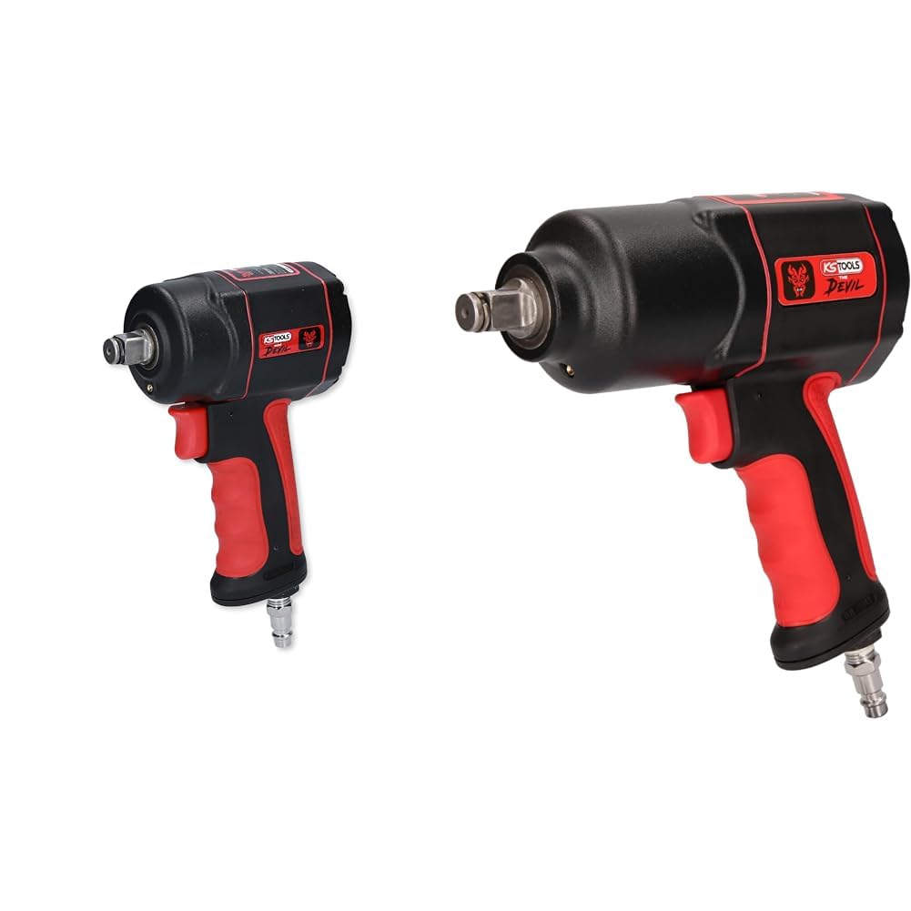 KS Tools 515.1315 THE miniDEVIL Schlagschrauber, 1/2 Zoll, max. Löse-Drehmoment 1084 Nm & 515.1200 THE DEVIL Hochleistungs-Druckluft-Schlagschrauber, Schwaz/Rot, 1/2 Zoll, max. Löse-Drehmoment 1600Nm KS Tools 515.1315 THE miniDEVIL Schlagschrauber, 1/2 Zoll, max. Löse-Drehmoment 1084 Nm & 515.1200 THE DEVIL Hochleistungs-Druckluft-Schlagschrauber, Schwaz/Rot, 1/2 Zoll, max. Löse-Drehmoment 1600Nm von KS Tools