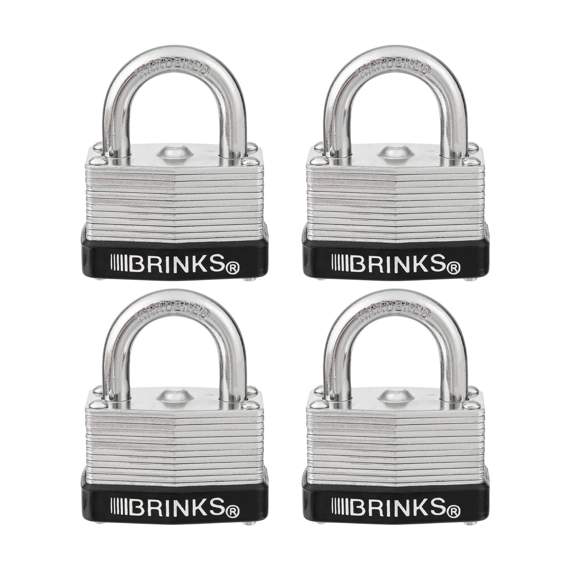 BRINKS - 40 mm Vorhängeschloss aus laminiertem Stahl, mit Schlüssel, 4 Stück, verchromt mit gehärtetem Stahlbügel, Eigenschaften - Brink's BRINKS - 40 mm Vorhängeschloss aus laminiertem Stahl, mit Schlüssel, 4 Stück, verchromt mit gehärtetem Stahlbügel, Eigenschaften - Brink's von BRINKS