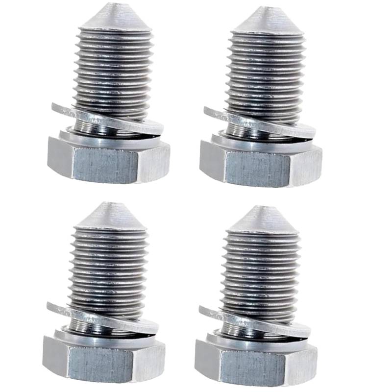 BRIOTA 4 Stück Ölablassschraube, Legierter Stahl Ölablassschraube, Ölablassschraube Mit Dichtring Mit N90813202 Für Autos (Silber) von BRIOTA