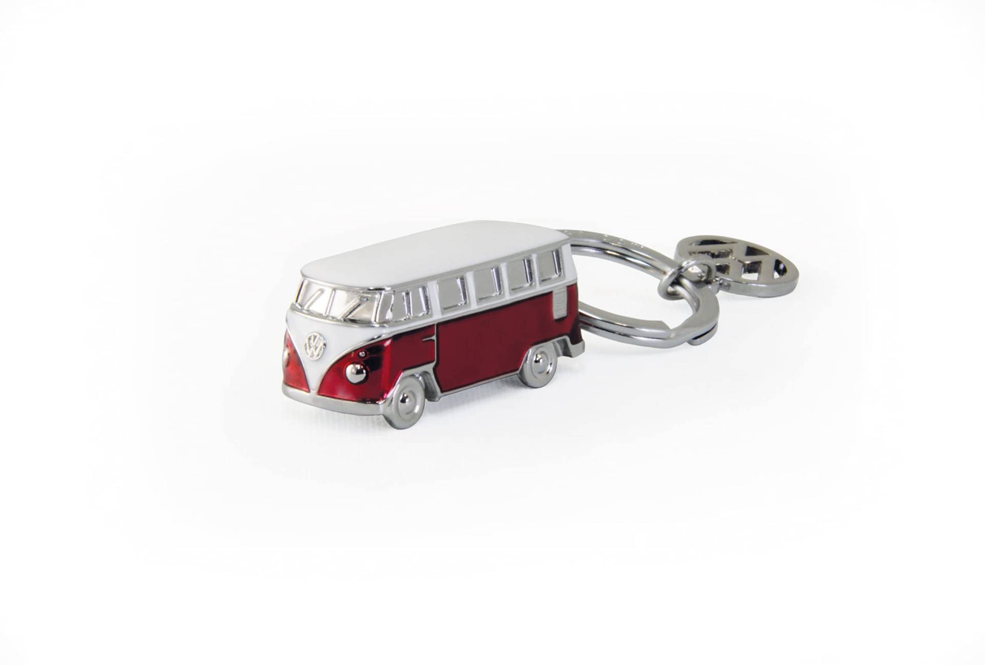 BRISA VW Collection - Volkswagen Emaillierter 3D Metall Schlüssel-Anhänger-Ring Schlüsselbund-Accessoire Keyholder im T1 Bulli Bus Design (Classic Bus/Rot) von BRISA