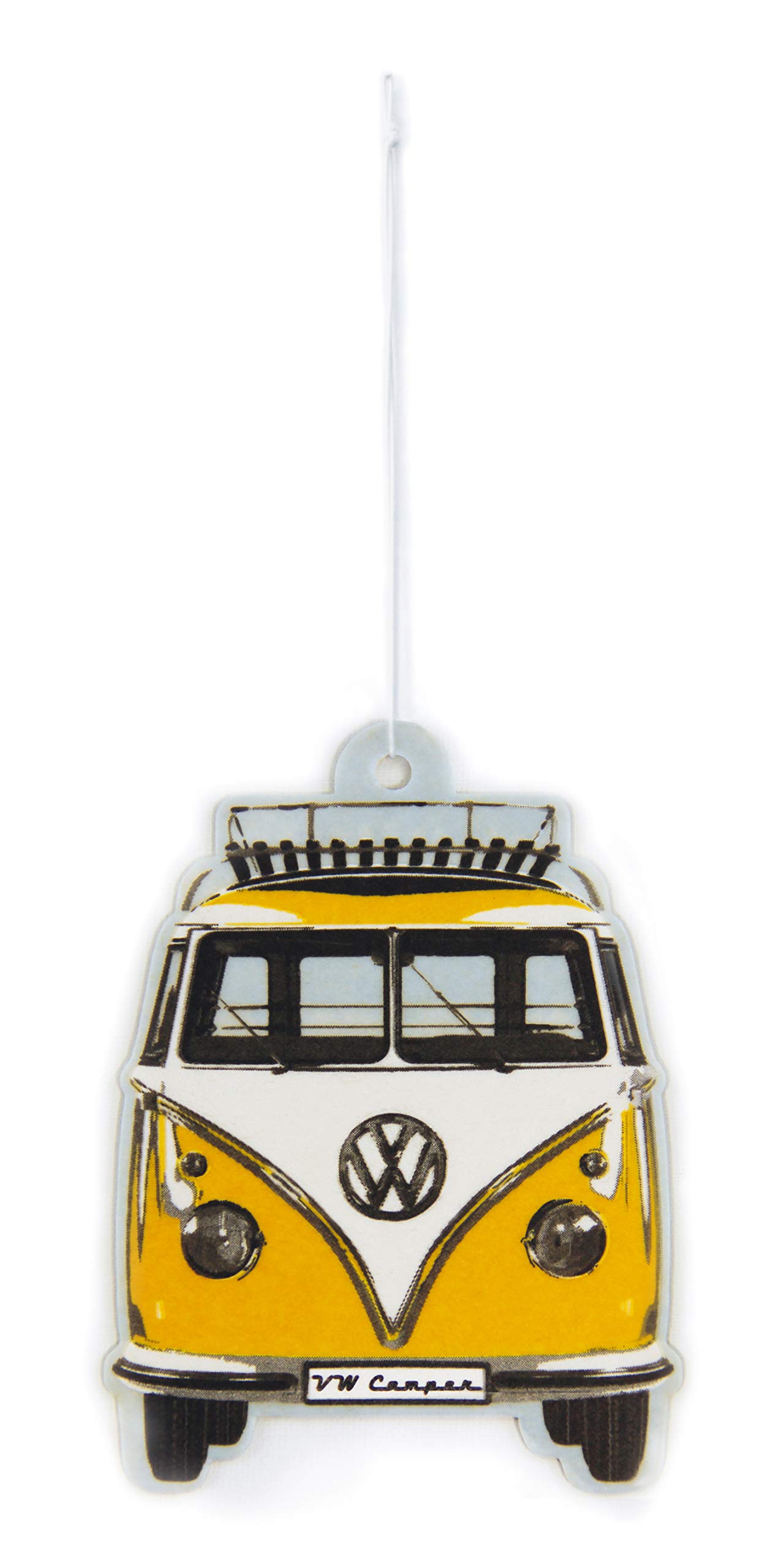 BRISA VW Collection - Volkswagen Luft-Erfrischer-Duft-Spender fürs Auto im T1 Bulli Bus Motiv Einzelpack (Bus Front/Citrus/Gelb) von BRISA
