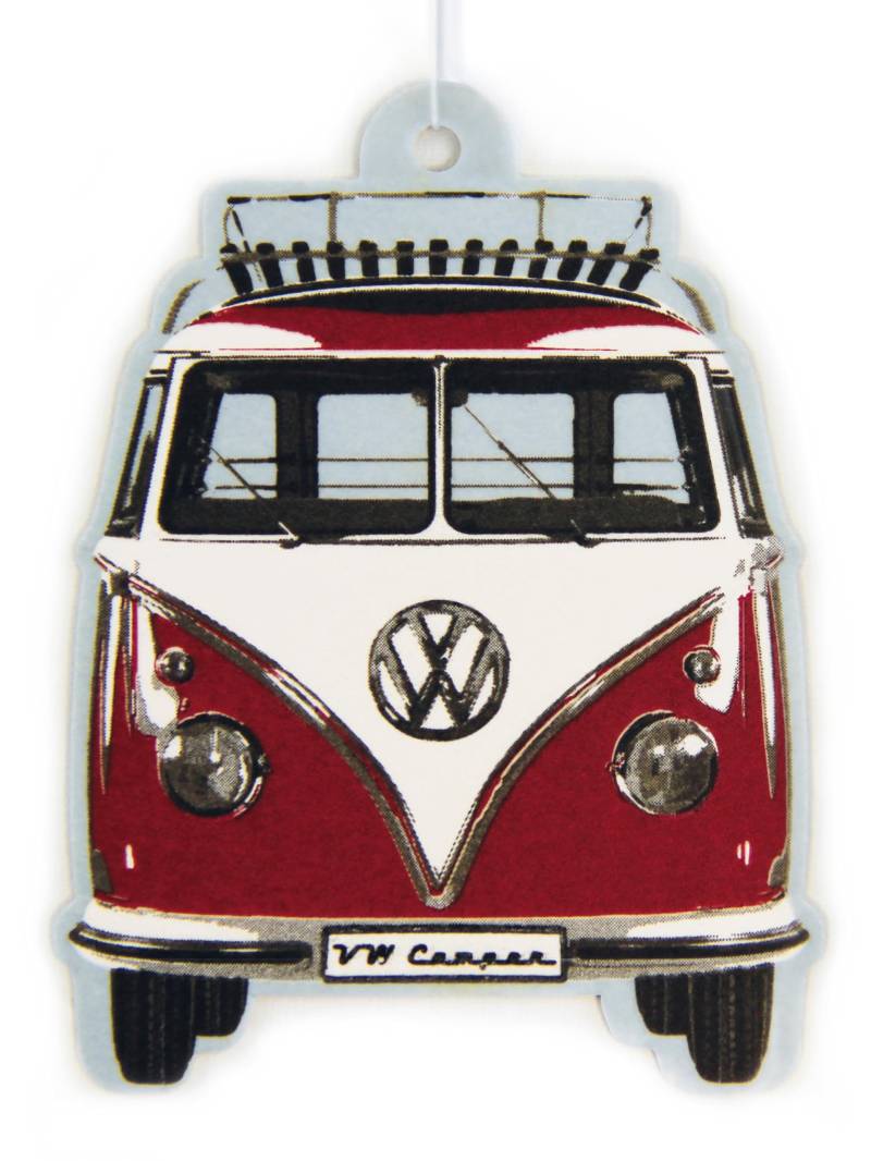 BRISA VW Collection - Volkswagen Luft-Erfrischer-Duft-Spender fürs Auto im T1 Bulli Bus Motiv Einzelpack (Bus Front/Vanille/Rot) von BRISA
