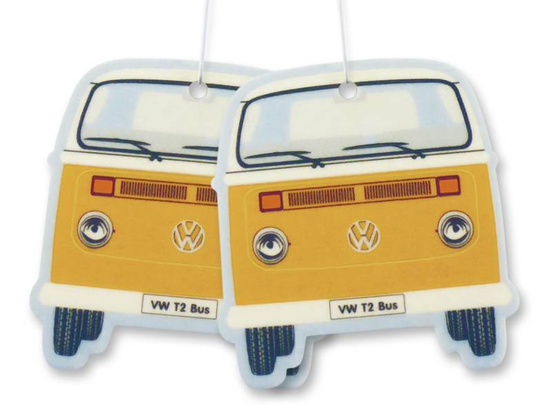 BRISA VW Collection - Volkswagen T2 Bulli Bus Luft-Erfrischer, Duft-Spender, Duft-Baum fürs Auto/KFZ (Vanille/Orange/2ER Set) von BRISA