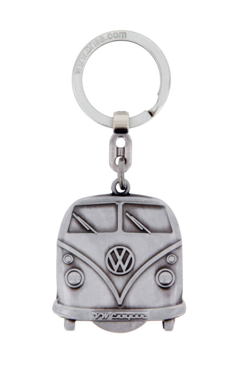 BRISA VW Collection - Volkswagen Metall Schlüssel-Anhänger-Ring mit Einkaufswagen-Chip Schlüsselbund-Accessoire Keyholder Käfer, T1 Bulli Bus von BRISA
