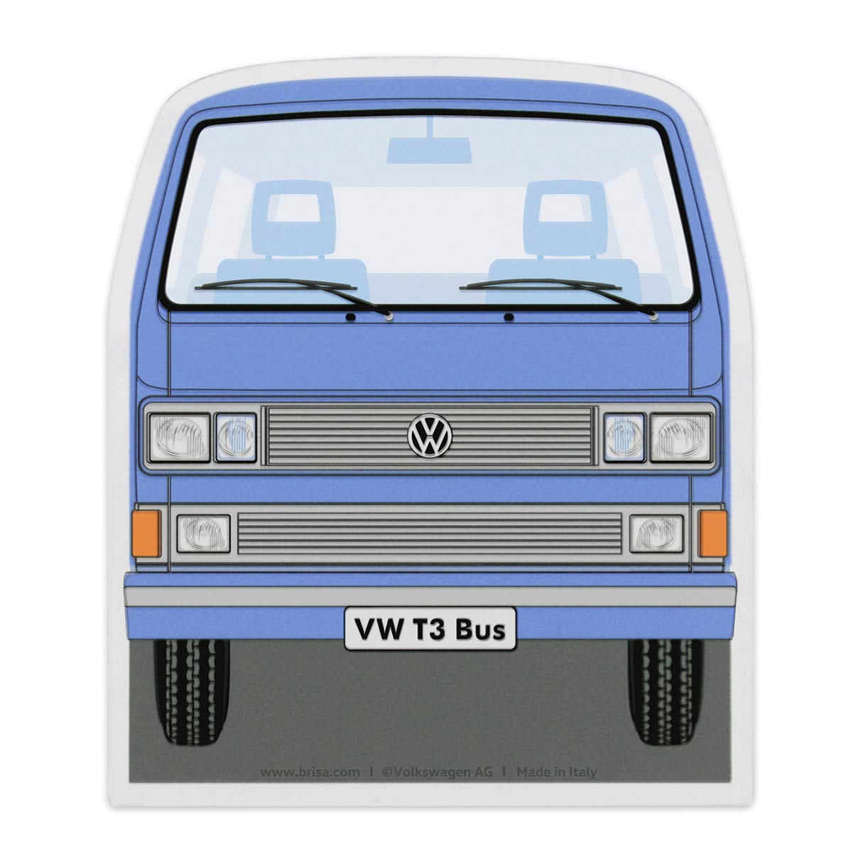 BRISA VW Collection - Volkswagen Polycarbonat EIS-Kratzer-Scheiben-Schaber-Reif-Schnee-Entferner Winter-Auto-Zubehör im T3 Bulli Bus Design (Front/Blau) von BRISA
