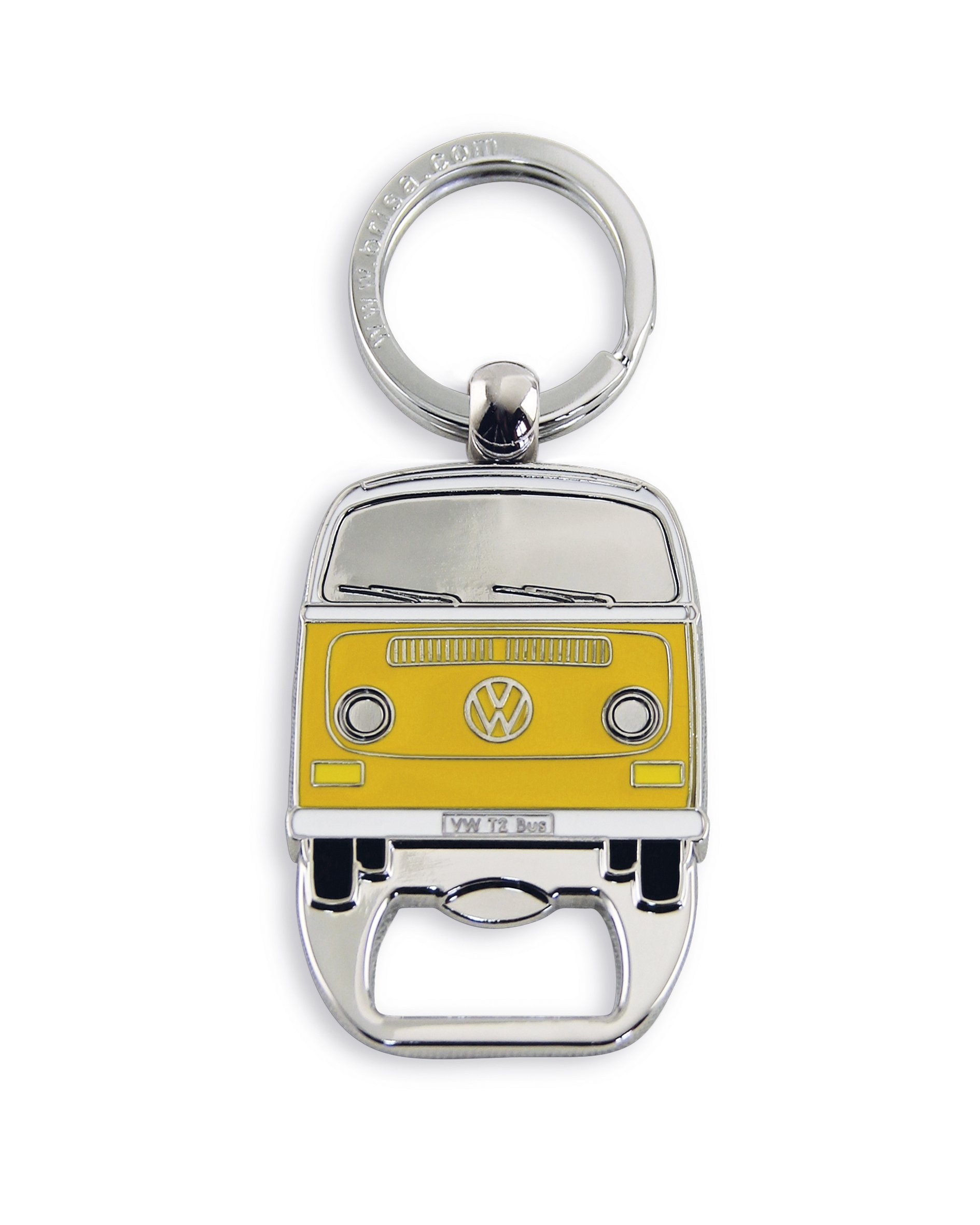 BRISA VW Collection - Volkswagen Schlüssel-Anhänger-Ring Schlüsselbund-Accessoire Keyholder mit Bier-Flaschen-Öffner im T2 Bulli Bus Design (Orange) von BRISA