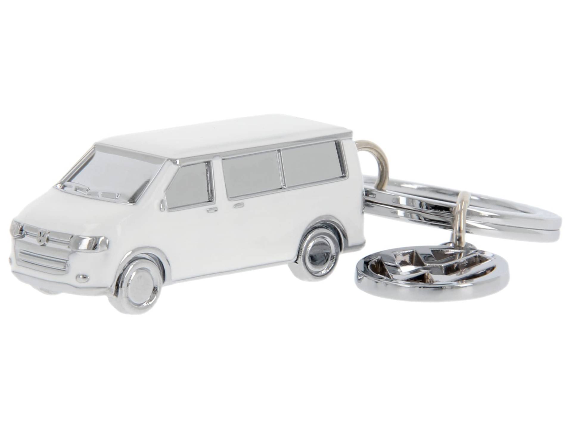 BRISA VW Collection - Volkswagen 3D Metall-Schlüssel-Anhänger-Ring-Schlüsselbund-Accessoire im T5/T6 Bulli Bus Design (Classic Bus/Silber) von BRISA