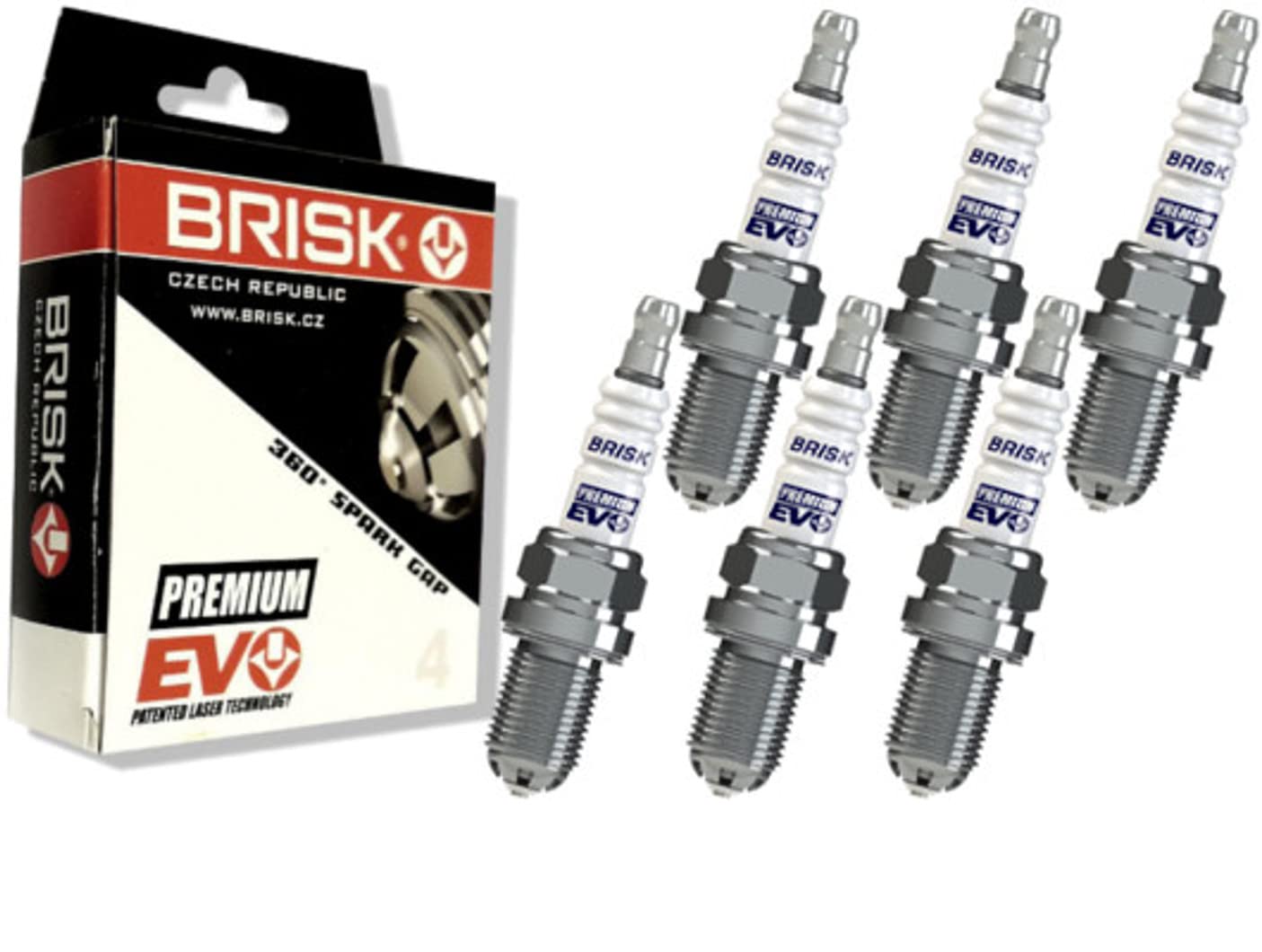 BRISK Premium EVO DR15SXC 1898 Zündkerzen, 6 Stück von BRISK