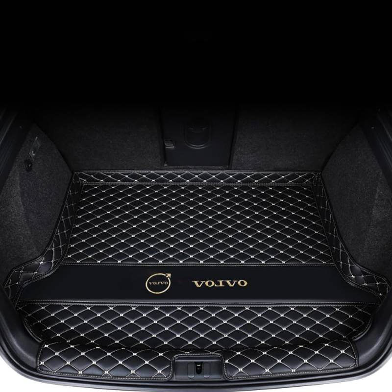 Auto Kofferraumwanne für Volvo EX30 2023-2024 Auto Rutschfester Zusammenklappbarer Cargo Palette Kofferraumwanne Schutzmatte Leicht zu waschen,B-Black Beige von BROHN