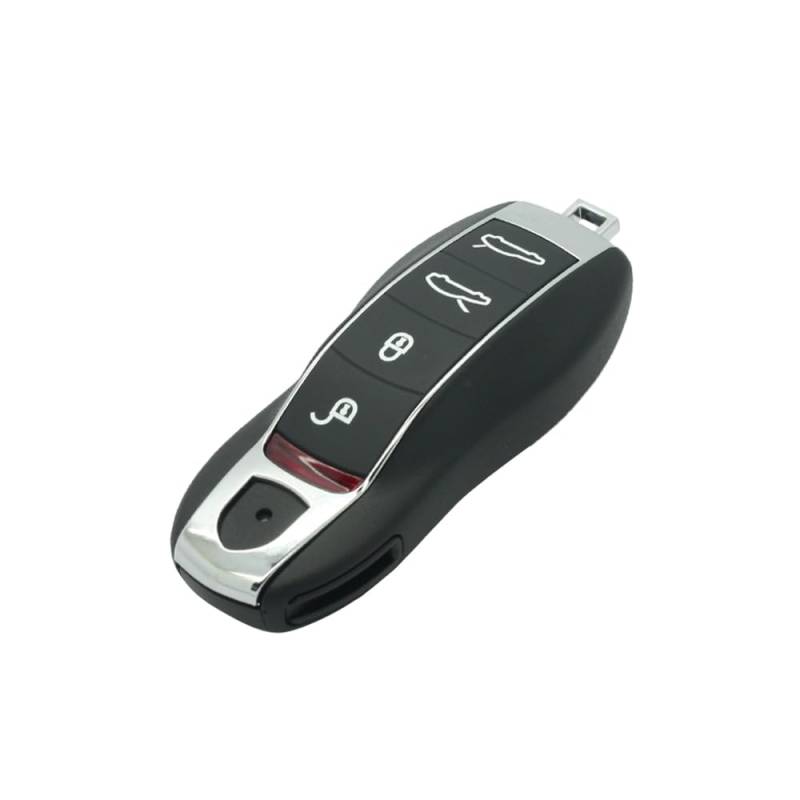 BROVACS Ersatzgehäuse + ungeschnittener Blanko-Notfall-Einsatzschlüssel, kompatibel mit Porsche, Macan, Boxster, Cayenne, 4 Tasten, Smart Keyless Entry Funkschlüsselgehäuse PG923B von BROVACS