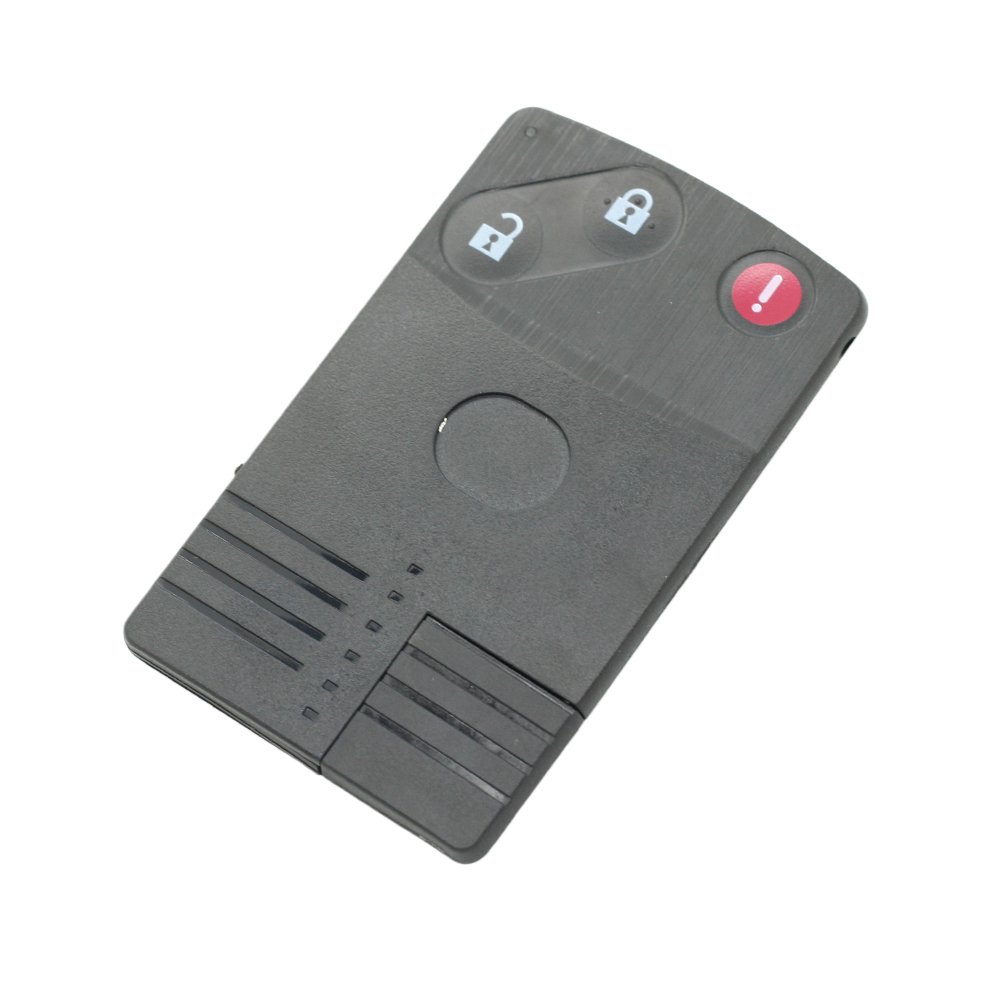 BROVACS Ersatz-Schlüsselgehäuse + ungeschnittener Rohling-Notschlüssel, kompatibel mit Mazda 3 Tasten Smart Card Keyless Entry Fernbedienung Schlüsselgehäuse Fob 2+1 BTN PG534C von BROVACS