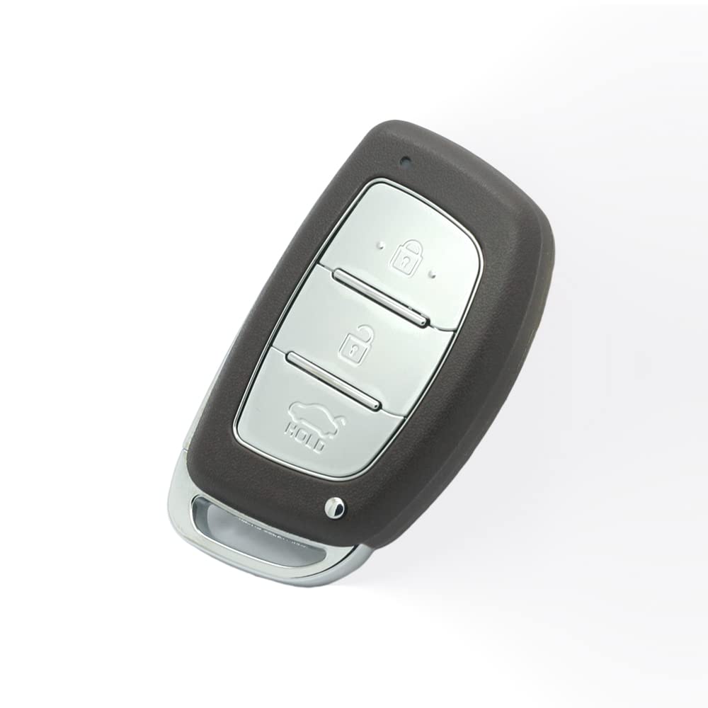 BROVACS Ersatz-Schlüsselgehäuse + ungeschnittener Rohling Notschlüssel kompatibel mit Hyundai Tucson Ioniq Verna 3 Tasten Smart Keyless Entry Fernbedienung Schlüsselgehäuse HY22 PG186A von BROVACS