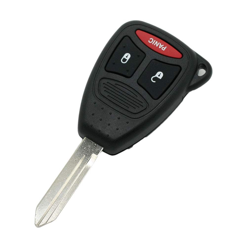 BROVACS Ersatz-Schlüsselgehäuse kompatibel mit DODGE JEEP CHRYSLER MITSUBISHI Keyless Entry Remote Key Case Fob 2 Tasten + Panic 3 BTN PG751C von BROVACS