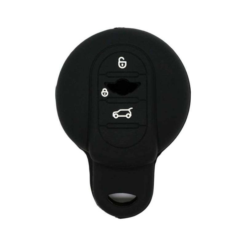 BROVACS Schlüssel Hülle Kompatibel mit BMW Mini Cooper 3 Tasten Smart Fernbedienung - Silikon Schutzhülle Schlüsselhülle Cover in Schwarz (CV4906BK) von BROVACS