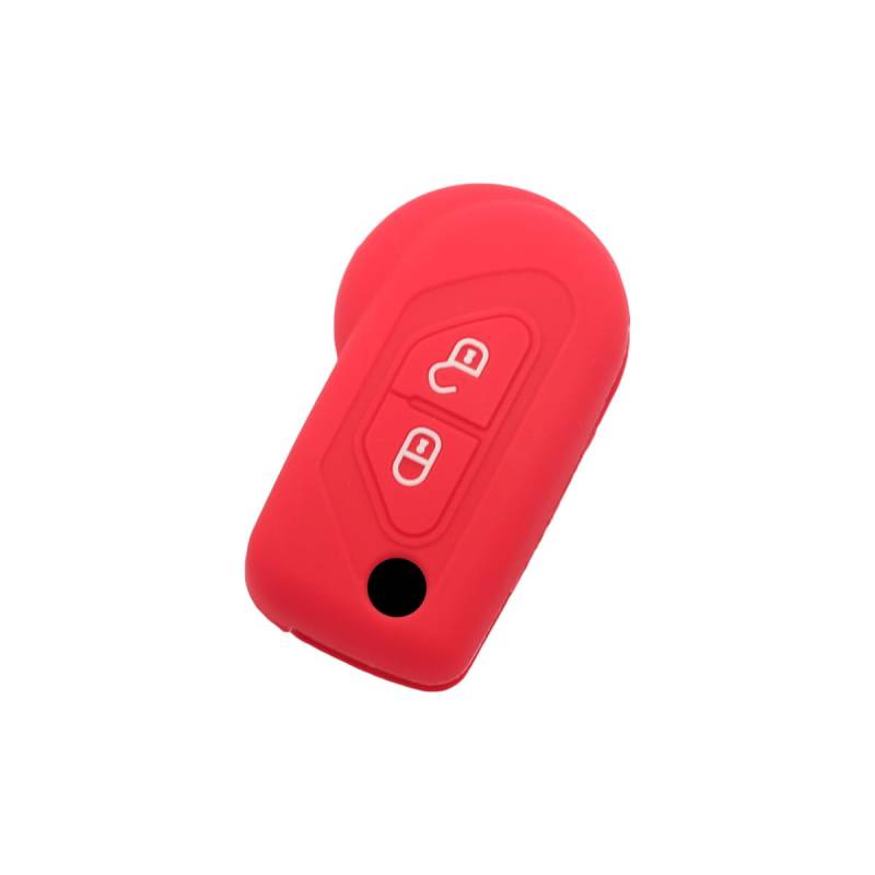 BROVACS Schlüssel Hülle Kompatibel mit Citroen 2 Tasten Flip Fernbedienung - Silikon Schutzhülle Schlüsselhülle Cover in Rot (CV4311RD) von BROVACS