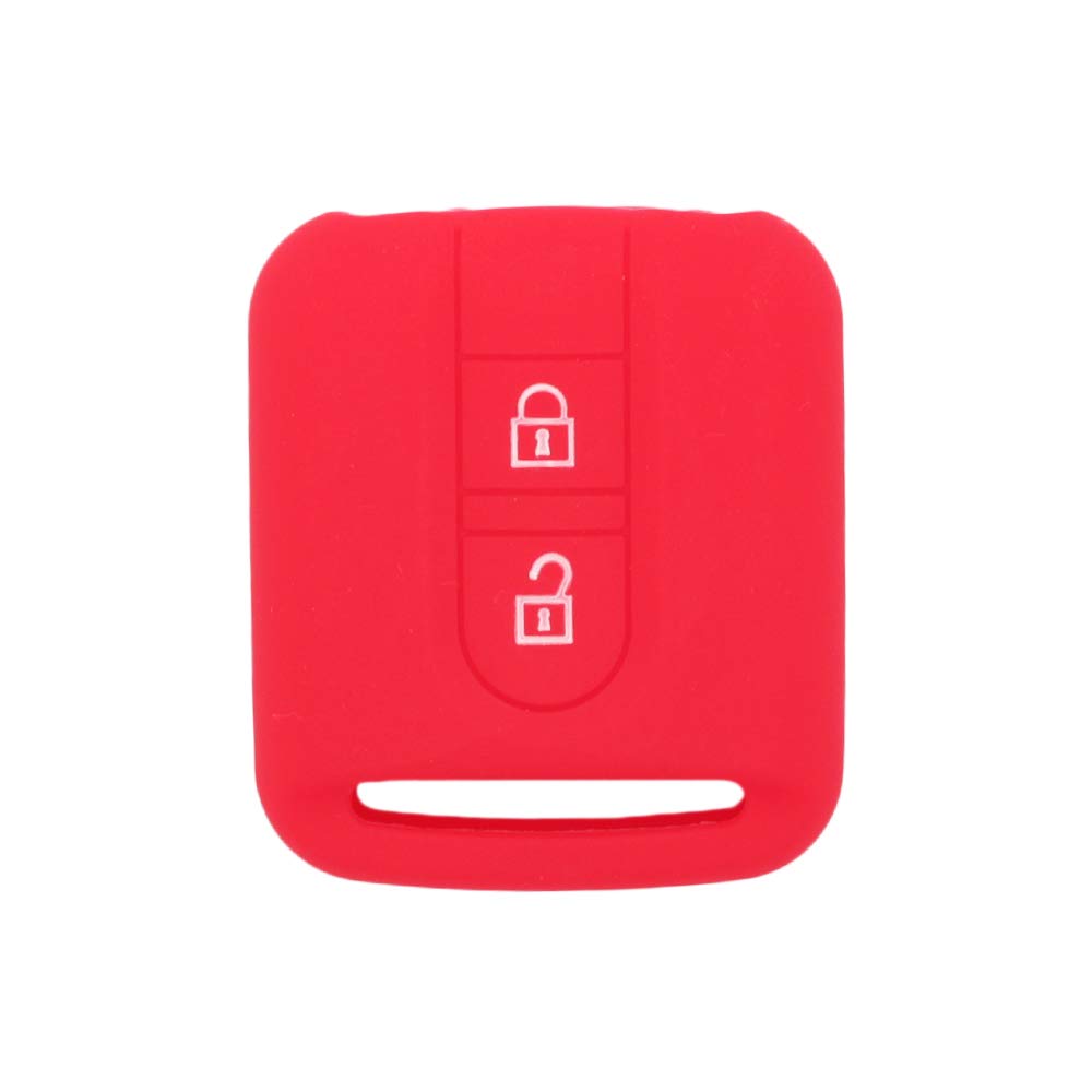 BROVACS Schlüssel Hülle Kompatibel mit Nissan 2 Tasten Fernbedienung - Silikon Schutzhülle Schlüsselhülle Cover in Rot (CV9502RD) von BROVACS