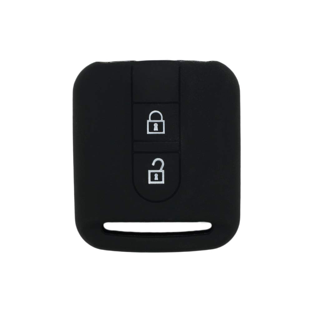 BROVACS Schlüssel Hülle Kompatibel mit Nissan 2 Tasten Fernbedienung - Silikon Schutzhülle Schlüsselhülle Cover in Schwarz (CV9502BK) von BROVACS